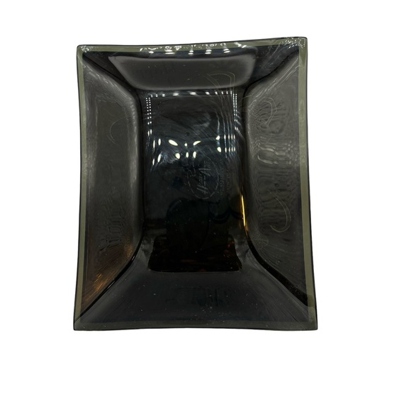 Vintage MCM Houze Art Pink on Brown Glass Handmade Happy Anniversary Catch All - Picture 4 of 5